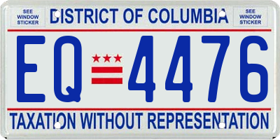 DC license plate EQ4476