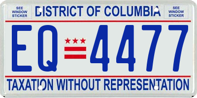 DC license plate EQ4477