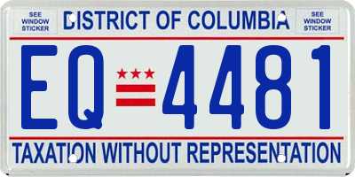 DC license plate EQ4481