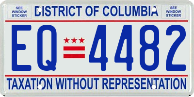 DC license plate EQ4482