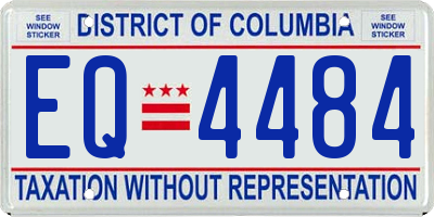 DC license plate EQ4484