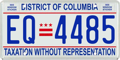DC license plate EQ4485