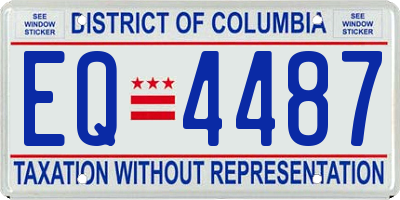 DC license plate EQ4487