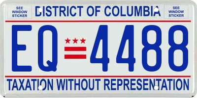 DC license plate EQ4488