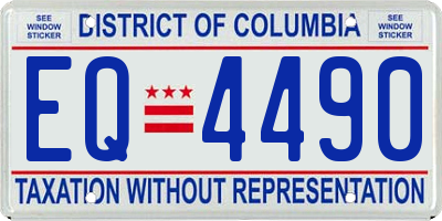DC license plate EQ4490