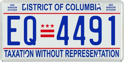 DC license plate EQ4491
