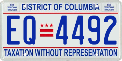 DC license plate EQ4492