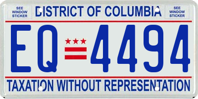 DC license plate EQ4494