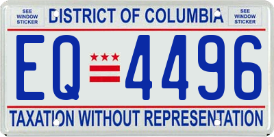 DC license plate EQ4496