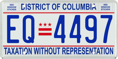 DC license plate EQ4497