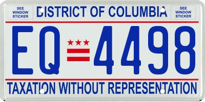 DC license plate EQ4498