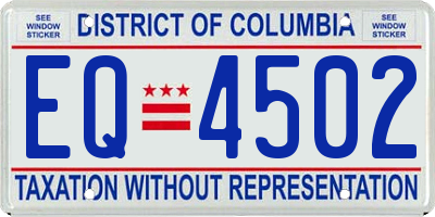 DC license plate EQ4502