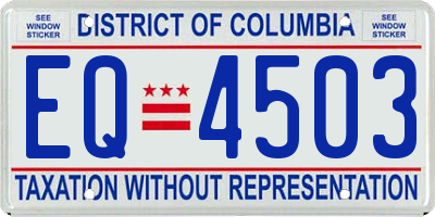 DC license plate EQ4503