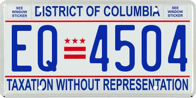 DC license plate EQ4504