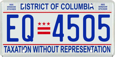 DC license plate EQ4505