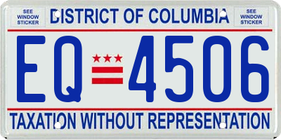 DC license plate EQ4506