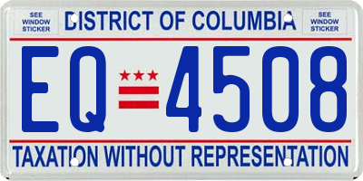 DC license plate EQ4508