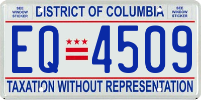 DC license plate EQ4509