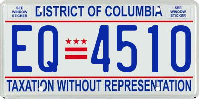 DC license plate EQ4510