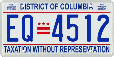 DC license plate EQ4512