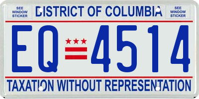 DC license plate EQ4514
