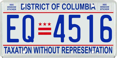 DC license plate EQ4516