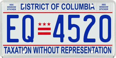DC license plate EQ4520
