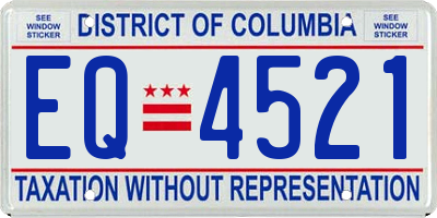 DC license plate EQ4521