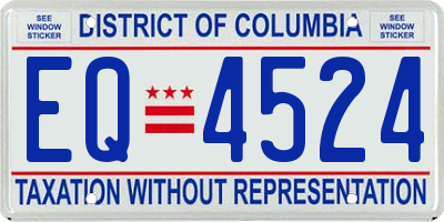 DC license plate EQ4524