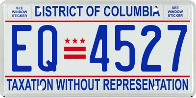 DC license plate EQ4527