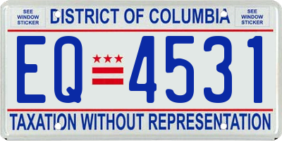 DC license plate EQ4531