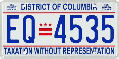 DC license plate EQ4535
