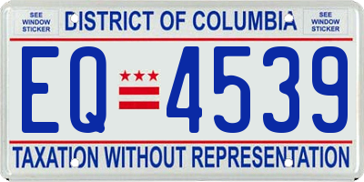 DC license plate EQ4539