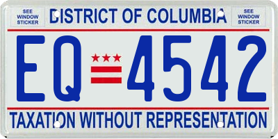 DC license plate EQ4542