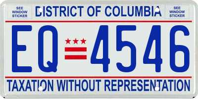 DC license plate EQ4546