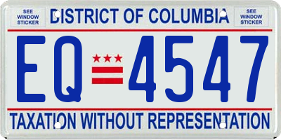 DC license plate EQ4547