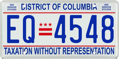 DC license plate EQ4548