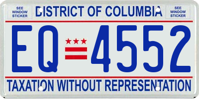 DC license plate EQ4552