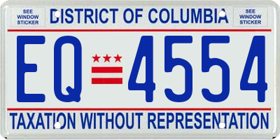 DC license plate EQ4554