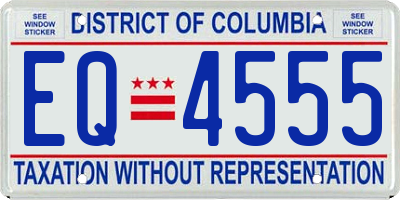 DC license plate EQ4555