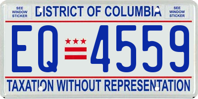 DC license plate EQ4559
