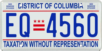 DC license plate EQ4560