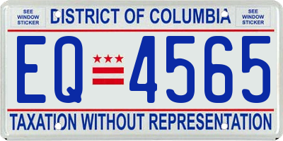 DC license plate EQ4565