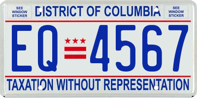 DC license plate EQ4567