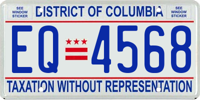 DC license plate EQ4568