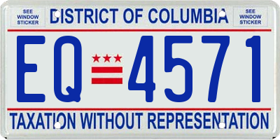 DC license plate EQ4571