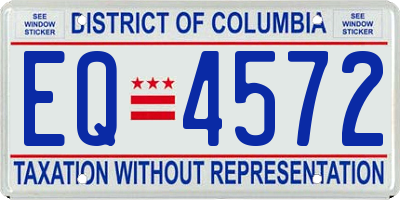 DC license plate EQ4572