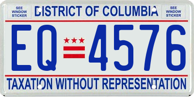 DC license plate EQ4576