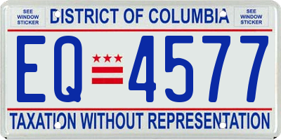 DC license plate EQ4577