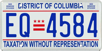 DC license plate EQ4584